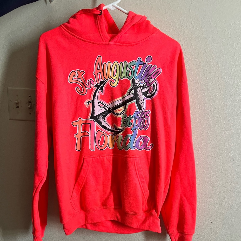 St. Augustine Florida souvenir hoodie.size Medium - coral color